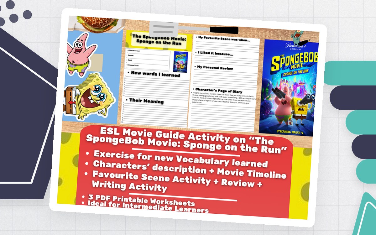 ESL Movie Guide Worksheets - The Spongebob Movie: Sponge on the Run preview