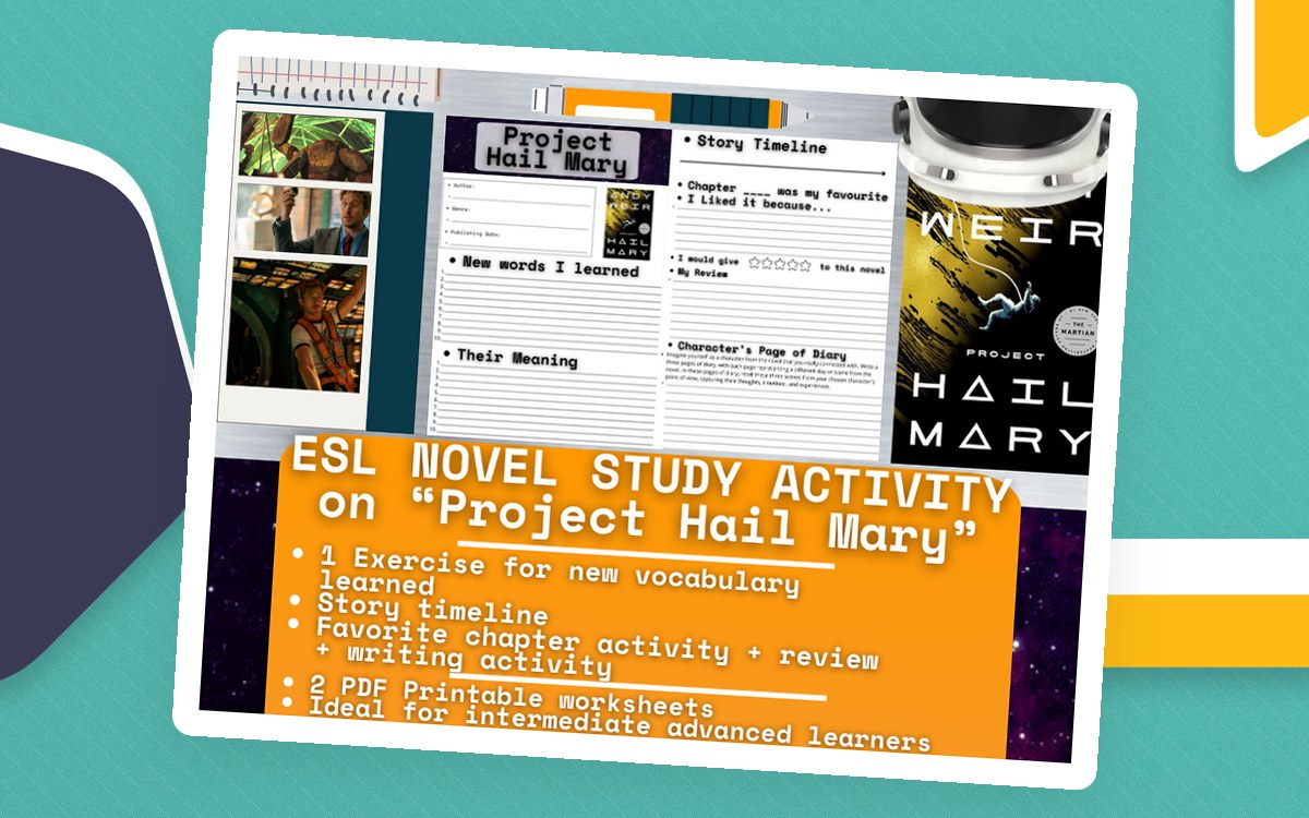 ESL Novel Study - Project Hail Mary - Andy Weir - Science Fiction teaching resource preview