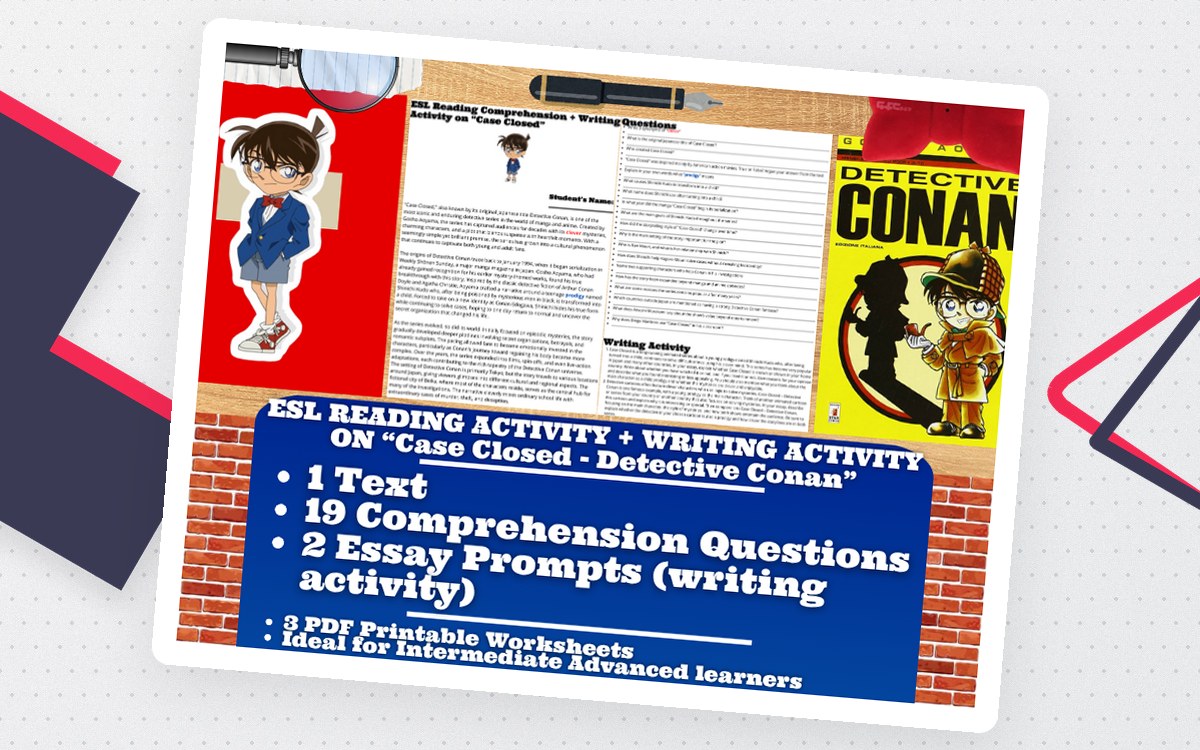 ESL Reading Comprehension + Essay - Detective Conan - Manga and Anime preview