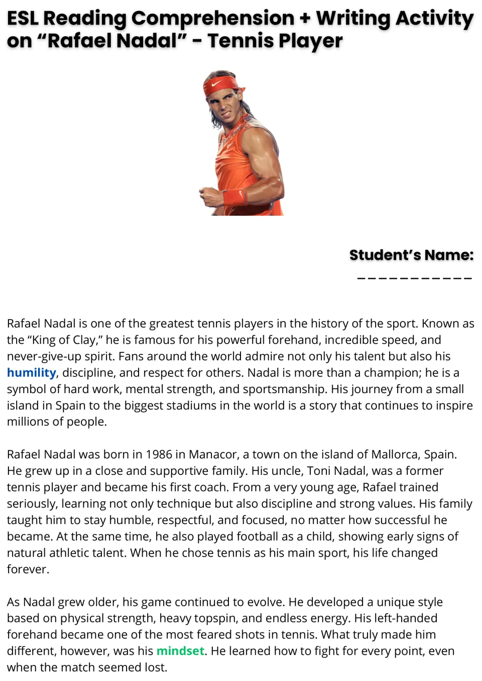 Rafael Nadal biography reading, part 1: his Mallorca childhood, uncle Toni as first coach and his topspin style
