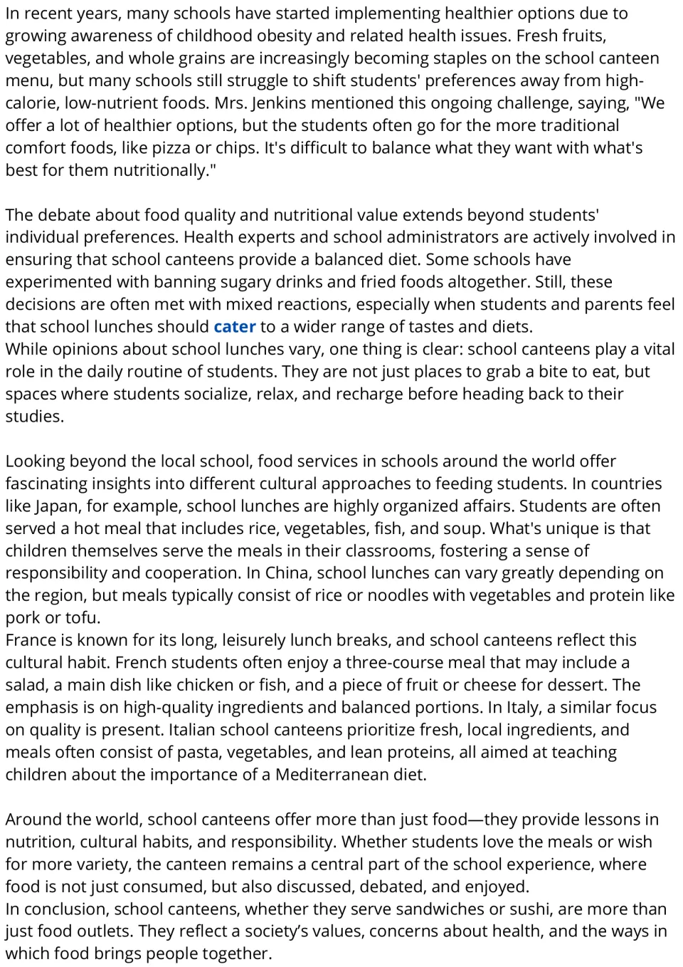 School canteen reading, part 2: nutrition debates and school lunches in Japan, China, France, and Italy.
