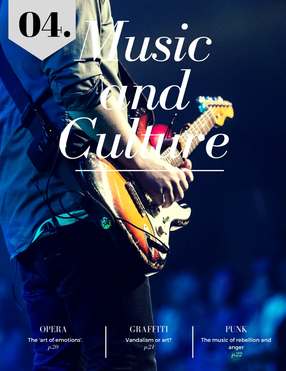 Music and Culture reading packet cover introducing opera, graffiti, and punk as the three unit topics
