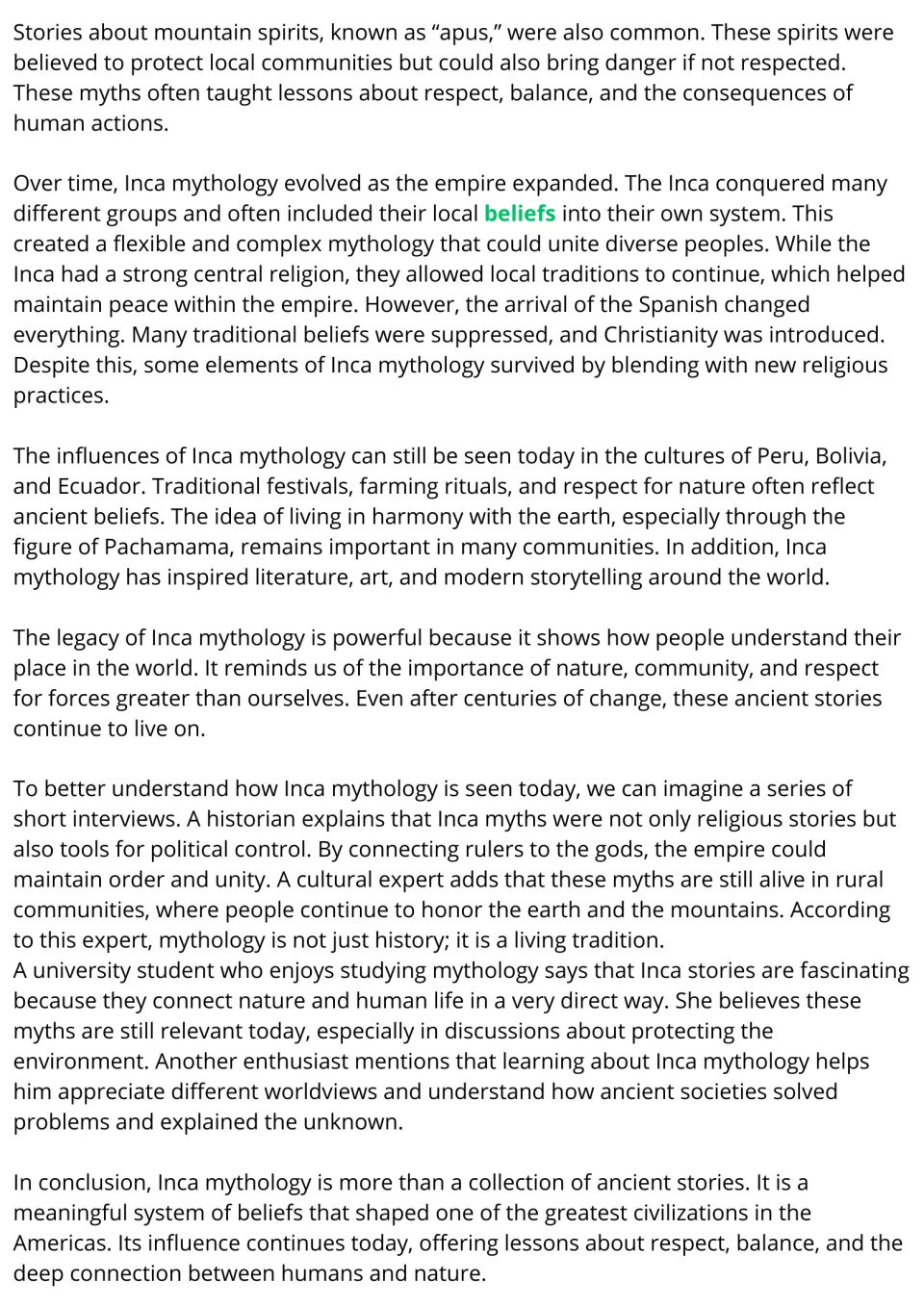 Inca mythology passage, part 2: apus spirits, Spanish arrival, legacy in Peru and Bolivia, and short expert interviews