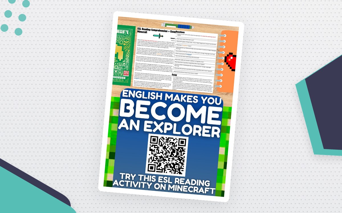 ESL Reading Comprehension + Writing Activity on Minecraft preview