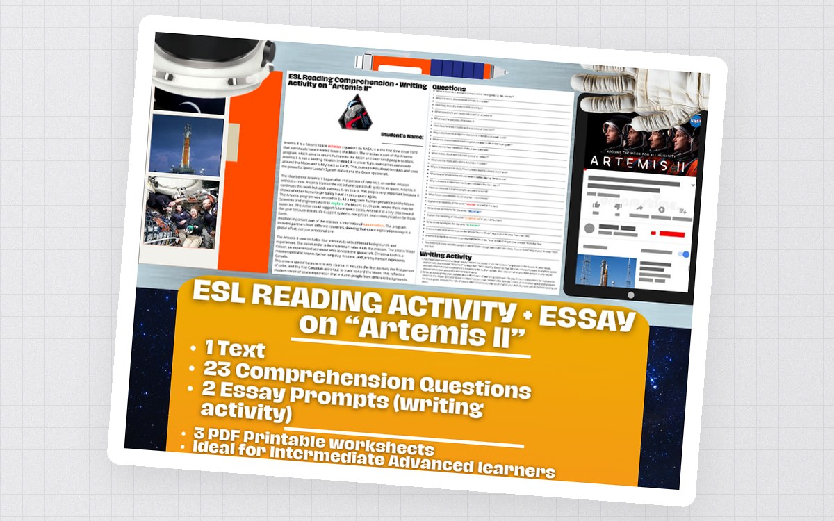 Artemis II Reading Comprehension – ESL Worksheets preview