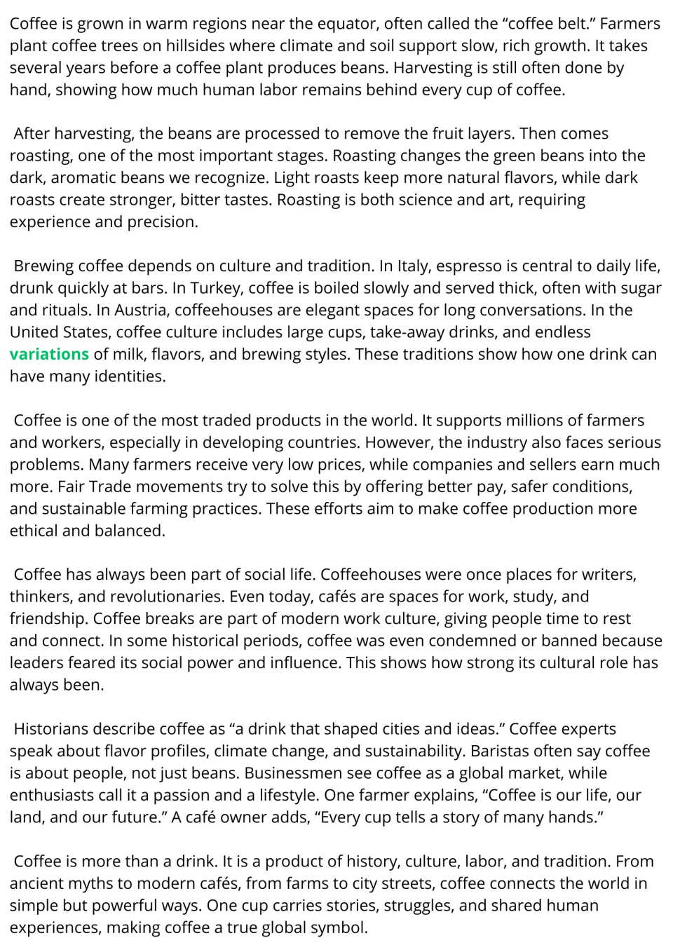 Coffee reading continued: passages on growing, roasting, brewing traditions, Fair Trade and coffee culture to read