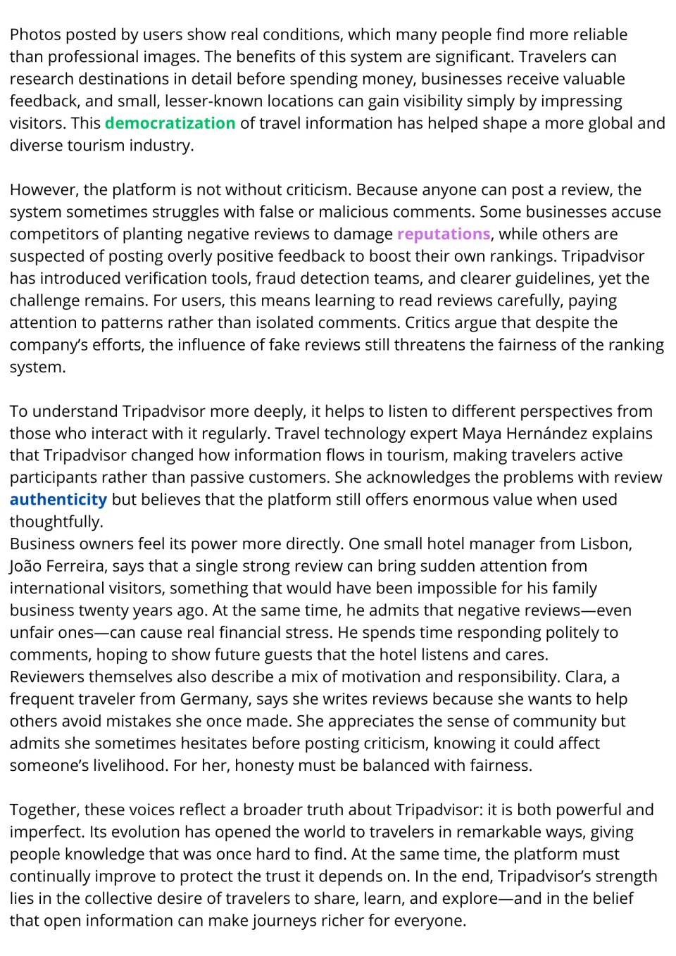 Tripadvisor passage, part 2: fake review criticism and views from an expert, a Lisbon hotel manager and a German reviewer