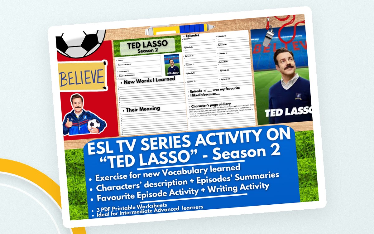 ESL TV Series Activity Worksheets on "Ted Lasso" - Season 2 preview