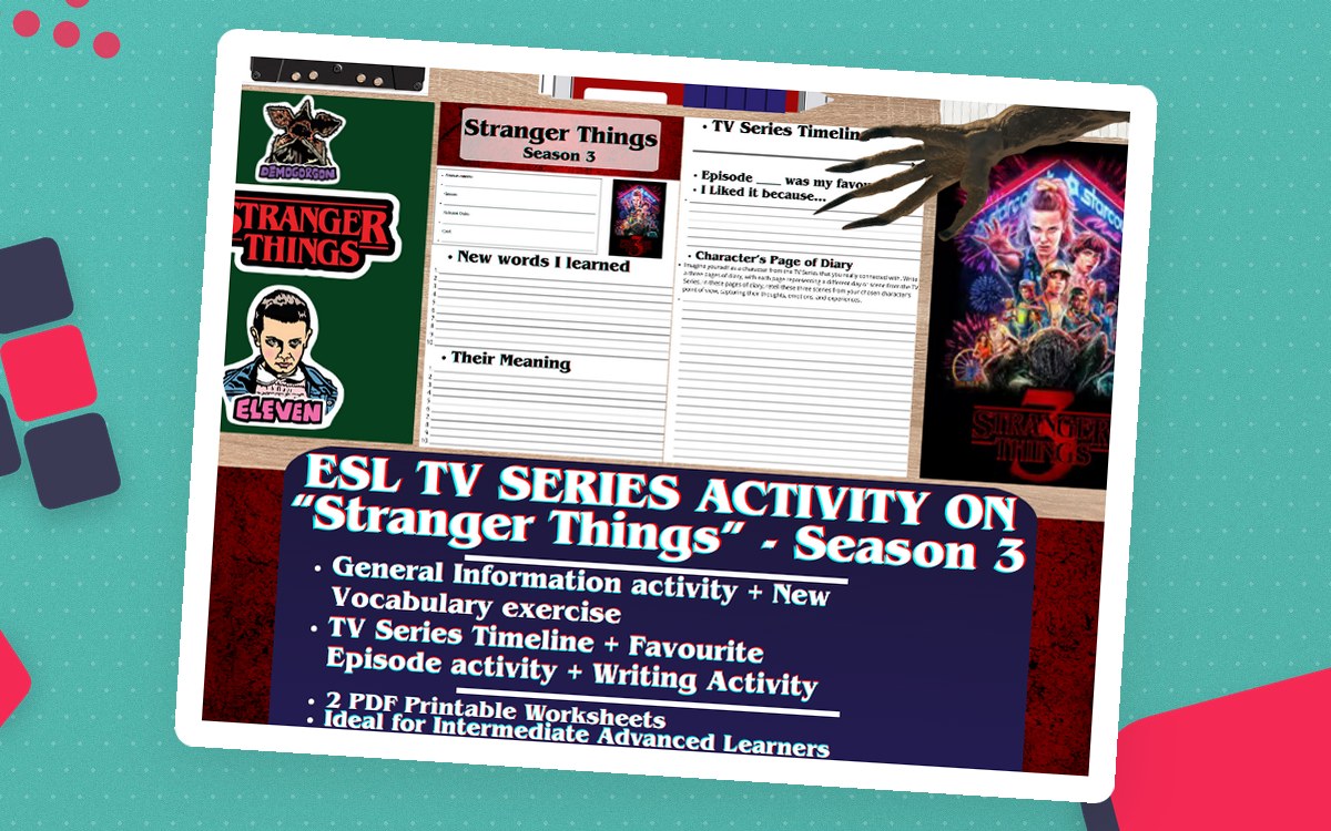ESL TV Series Activity Worksheets - Stranger Things - Season 3 preview
