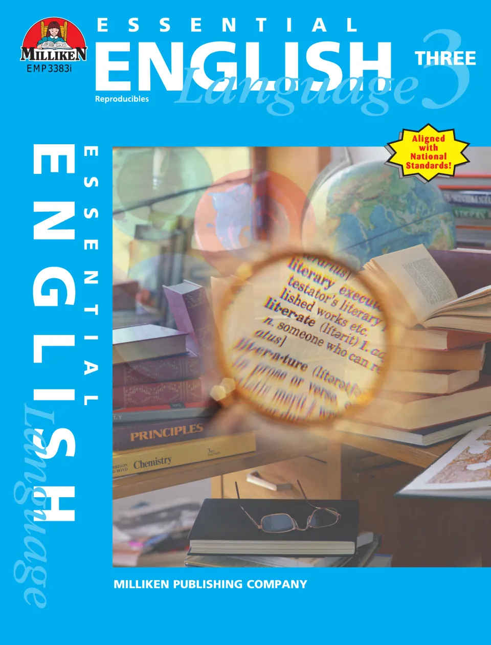 Essential English - Grade 3 workbook cover identifies the reproducible resource from Milliken Publishing Company