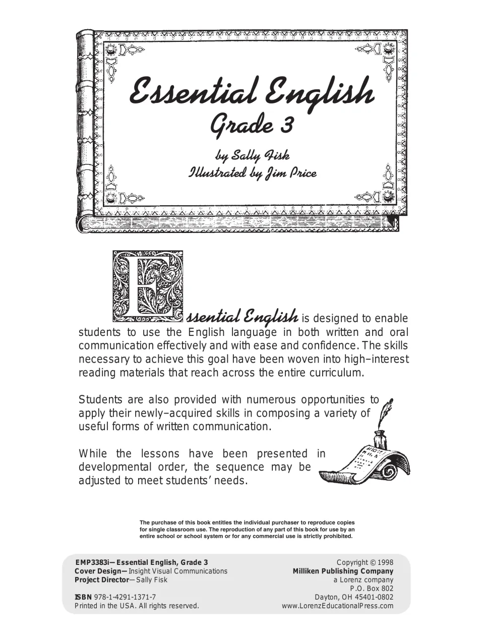 Workbook introduction explains written and oral communication goals and adjusting lesson order to student needs