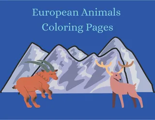 European Animals Coloring Pages – cover