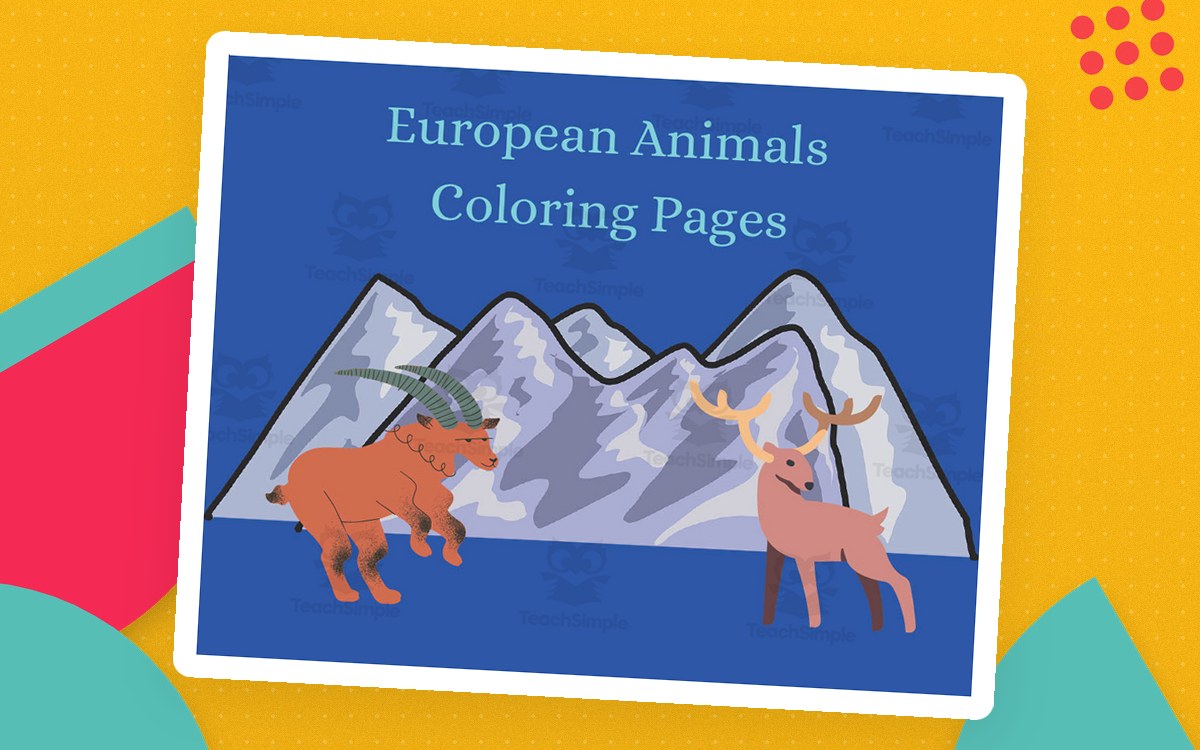 European Animals Coloring Pages preview: Title page