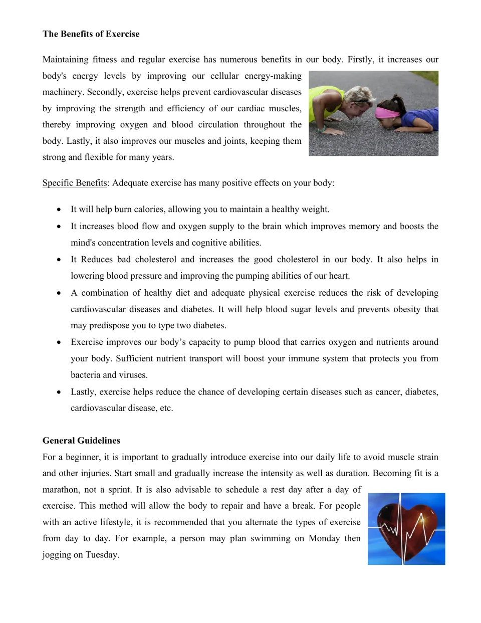Benefits of exercise reading: health effects on weight, brain, cholesterol and immunity, plus guidelines for beginners