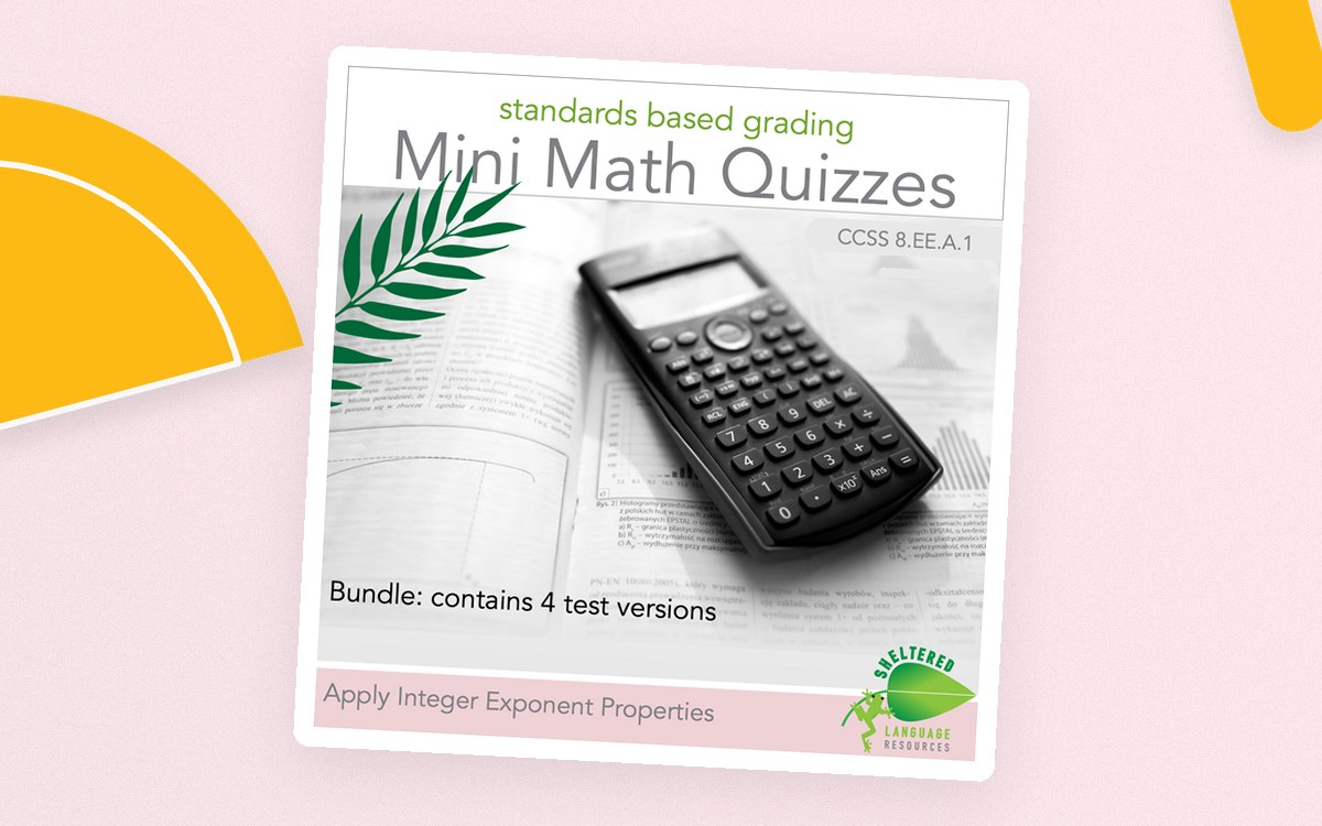 Exponent Rules & Laws Quiz - Multiple Versions preview: 4 equivalent exponent-rules quizzes