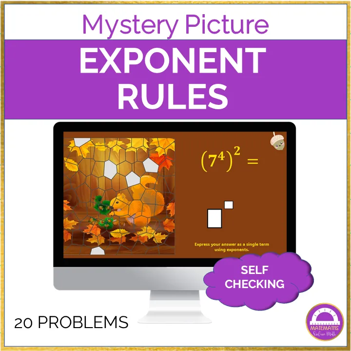Exponent Rules Mystery Picture | Fall Themed – cover