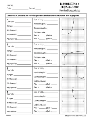 Exponential & Logarithmic Functions – 8 Problems – sample page 2
