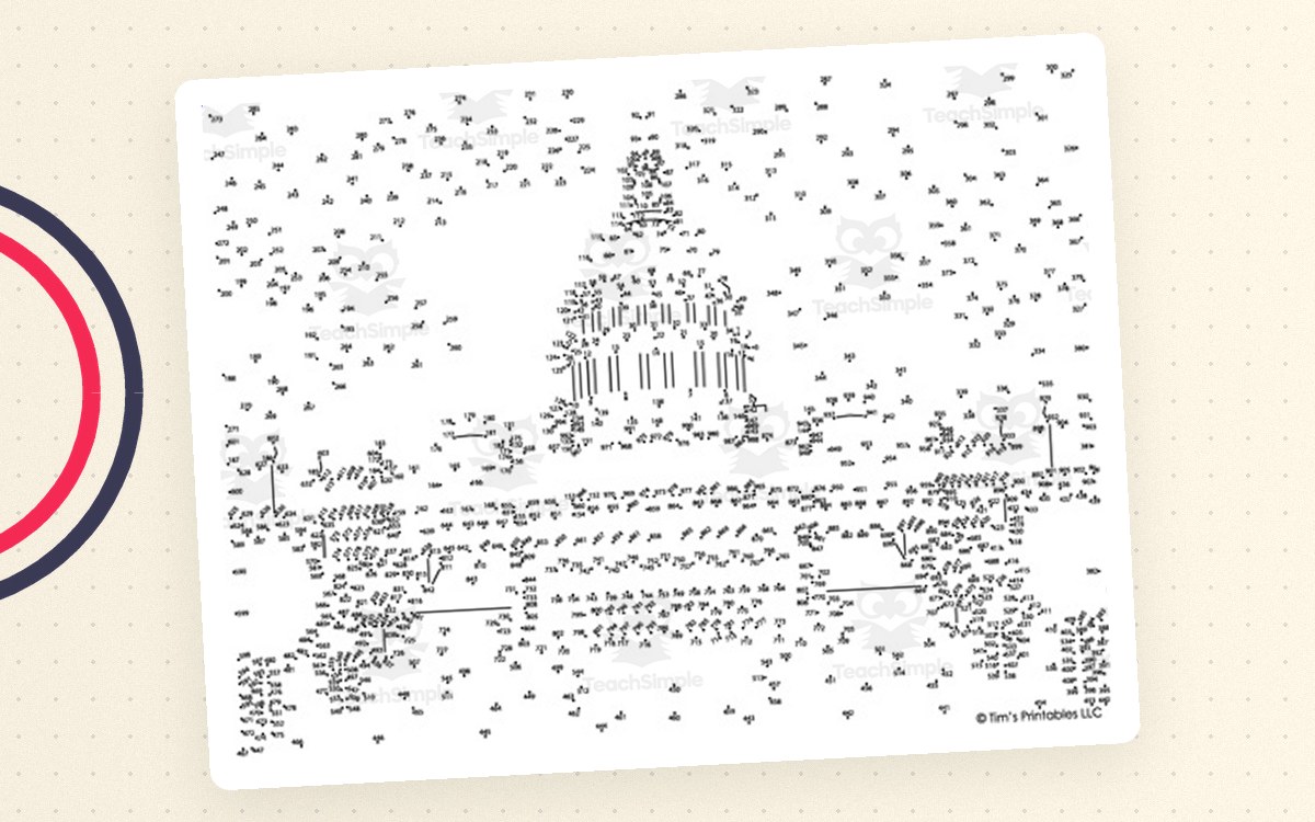 U.S. Capitol Building – Extreme Dot-to-Dot Puzzle preview: Two Capitol-themed dot pages