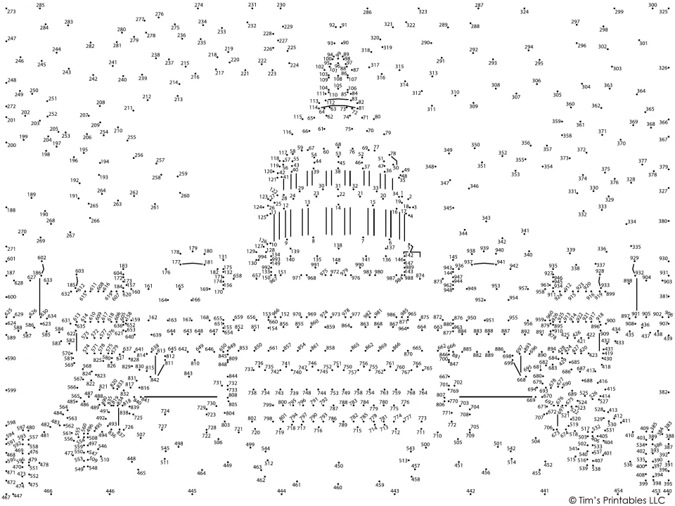U.S. Capitol dot-to-dot: students connect roughly 1,000 numbered dots in order to reveal the dome, wings and sky clouds