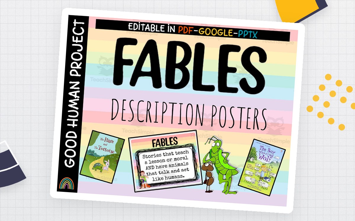 Fables Description Posters – Genre Anchor Set preview: Two repeated five-page fable poster sequences