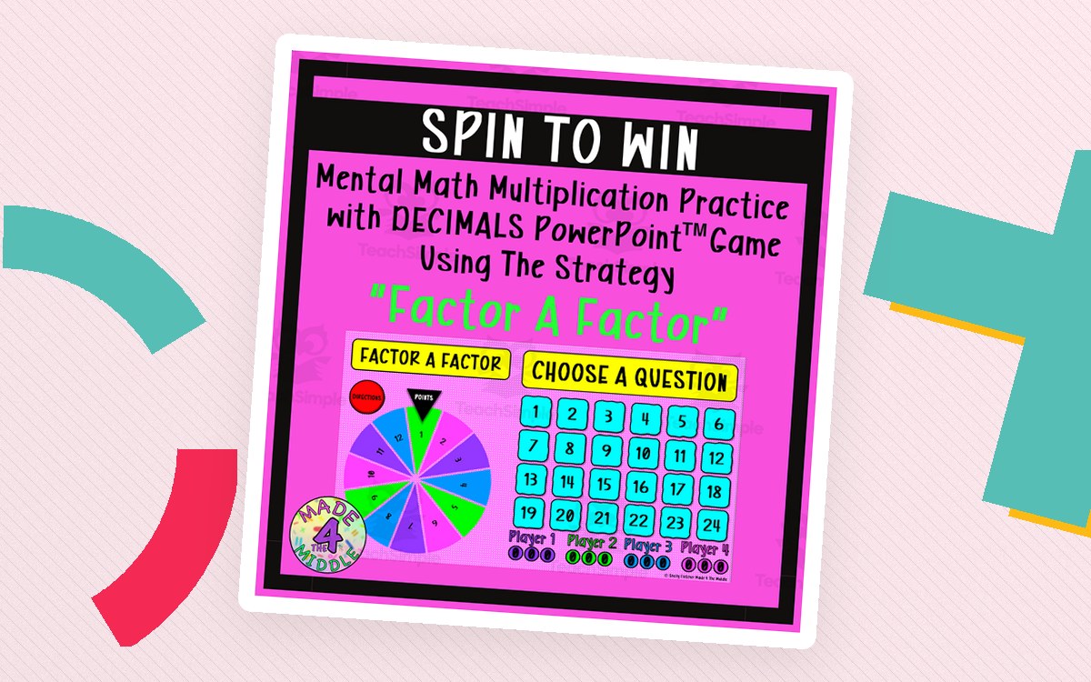 Factor A Factor (Decimals) Spin To Win Game teaching resource preview