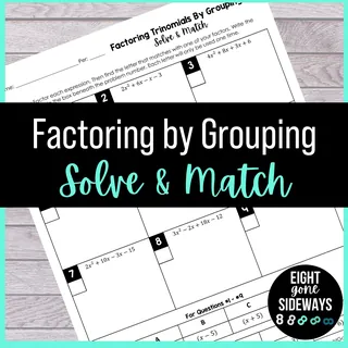 Factoring by Grouping Worksheet with Answer Key – cover