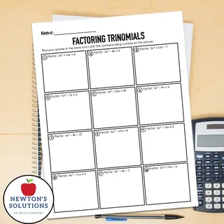 Factoring Trinomials When A>1 Color by Numbers Worksheet – sample page 2