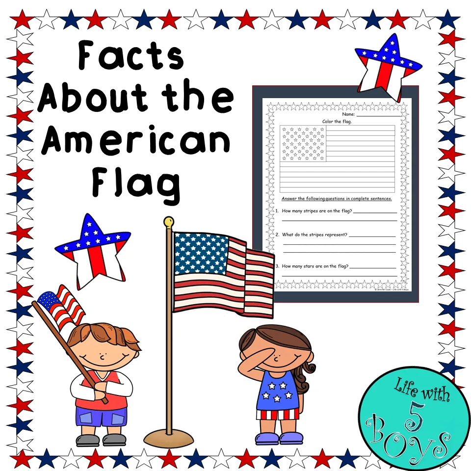 Facts About the American Flag – Reading + Coloring – cover