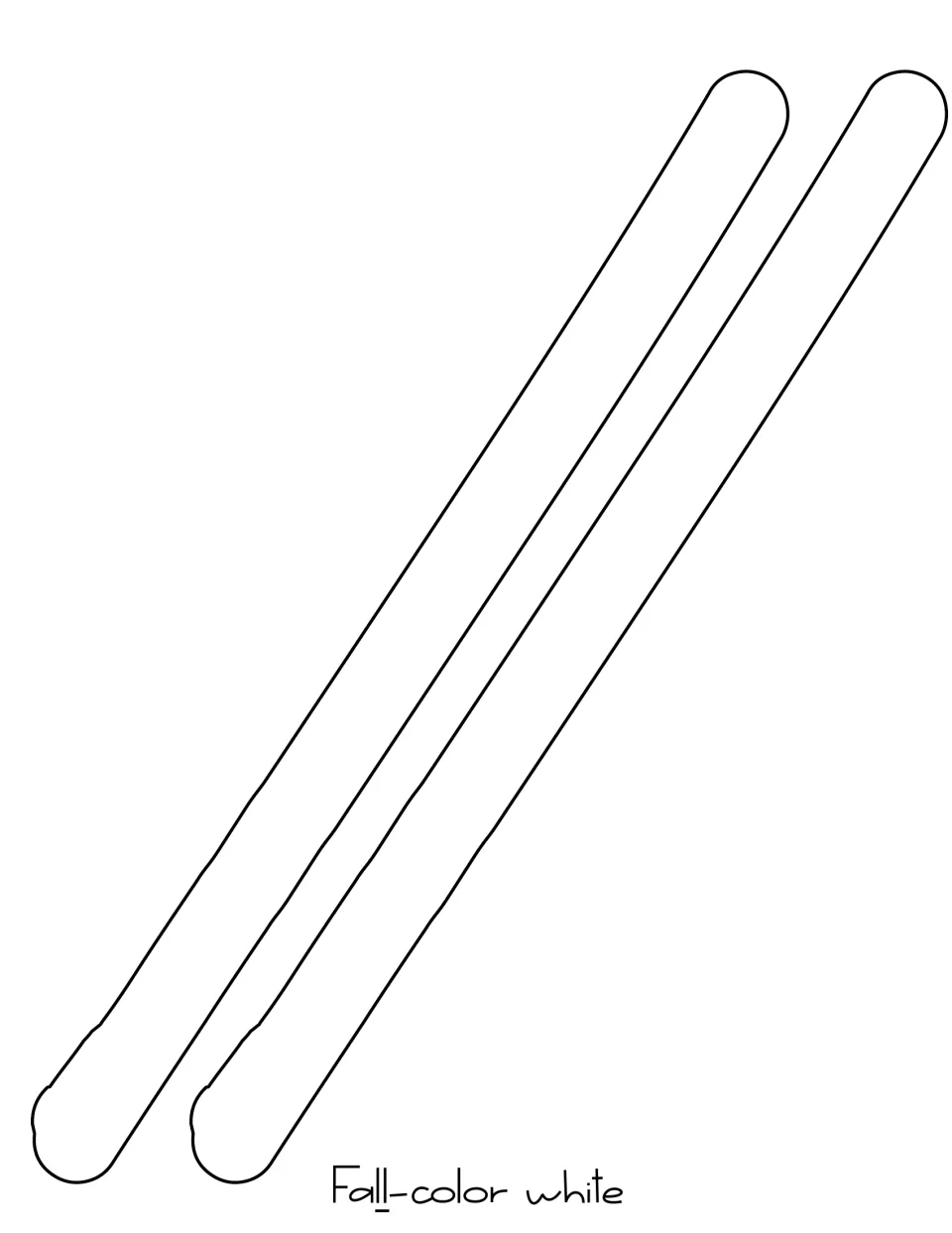 Two printable lowercase l templates for “fall” in the seasonal display title, labeled to color white