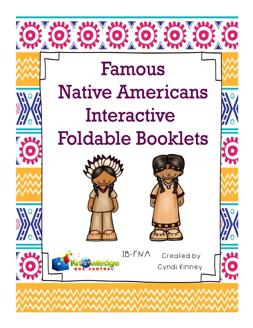 Cover for a set of two interactive foldable booklets about famous Native Americans, created by Cyndi Kinney