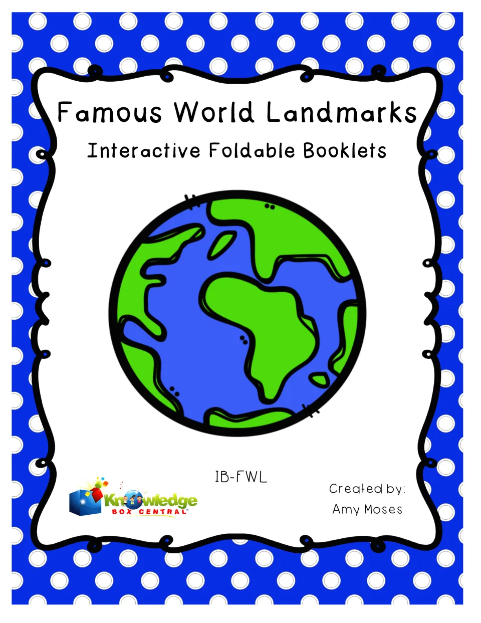 Cover of Famous World Landmarks Interactive Foldable Booklets, credited to creator Amy Moses
