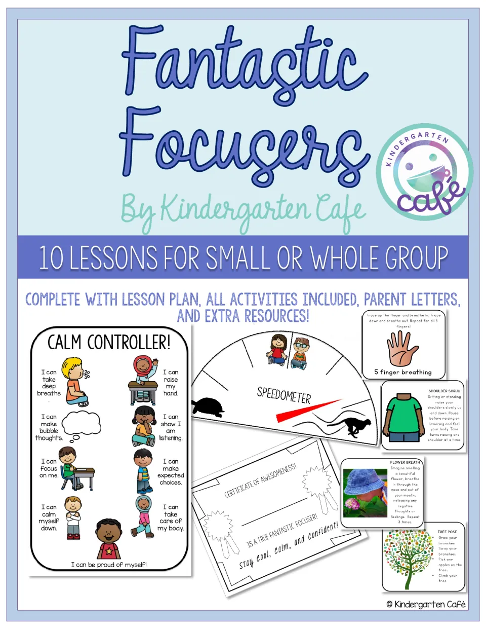 Fantastic Focusers curriculum cover: 10 small- or whole-group lessons with activities and parent letters