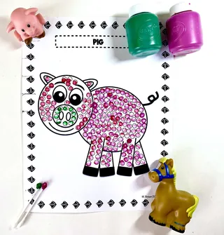 Farm Animal Q-Tip Art Packet – sample page 2