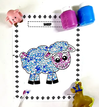 Farm Animal Q-Tip Art Packet – sample page 3