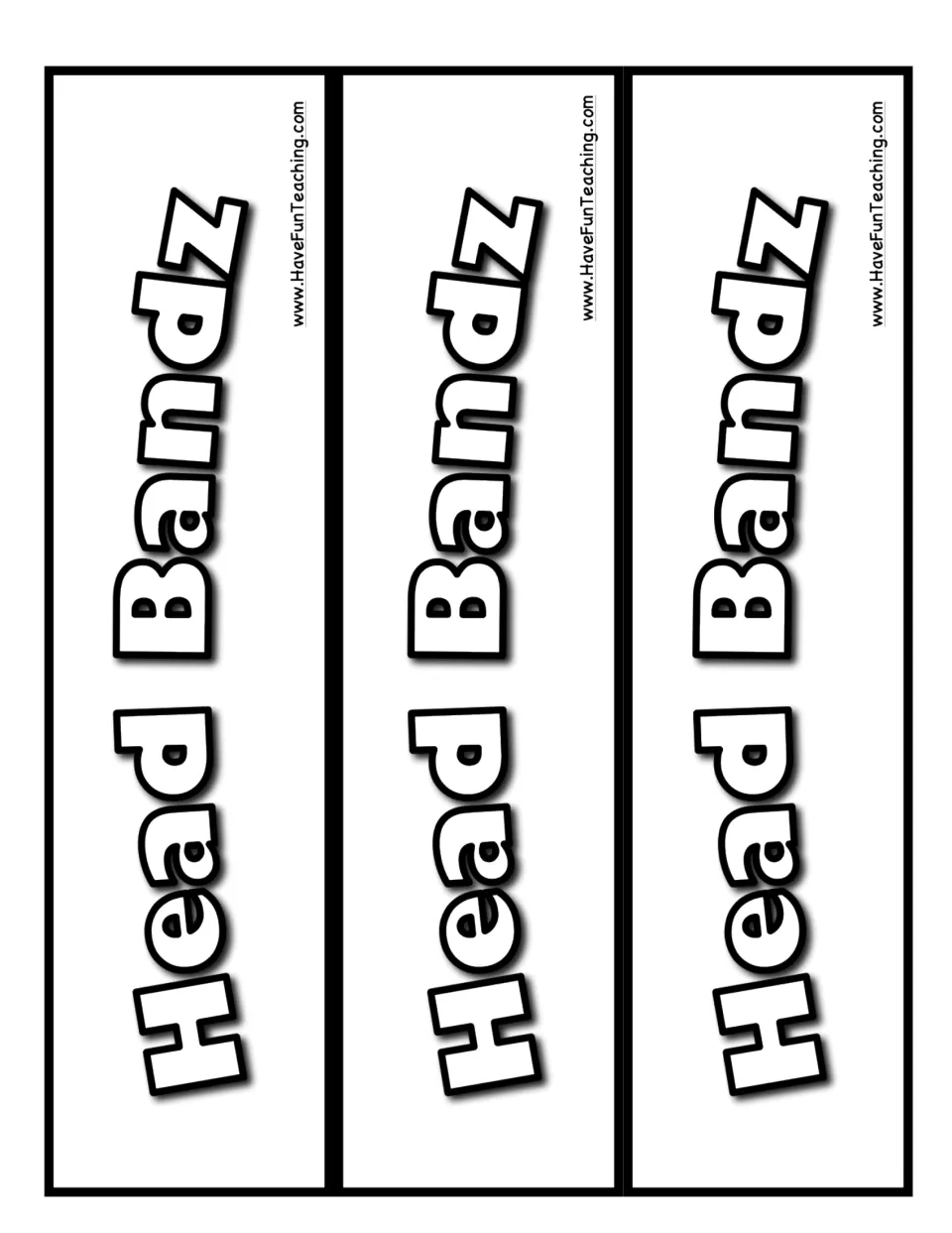 Second set of three Head Bandz cut-out strips to join with the first set so each headband fits a player