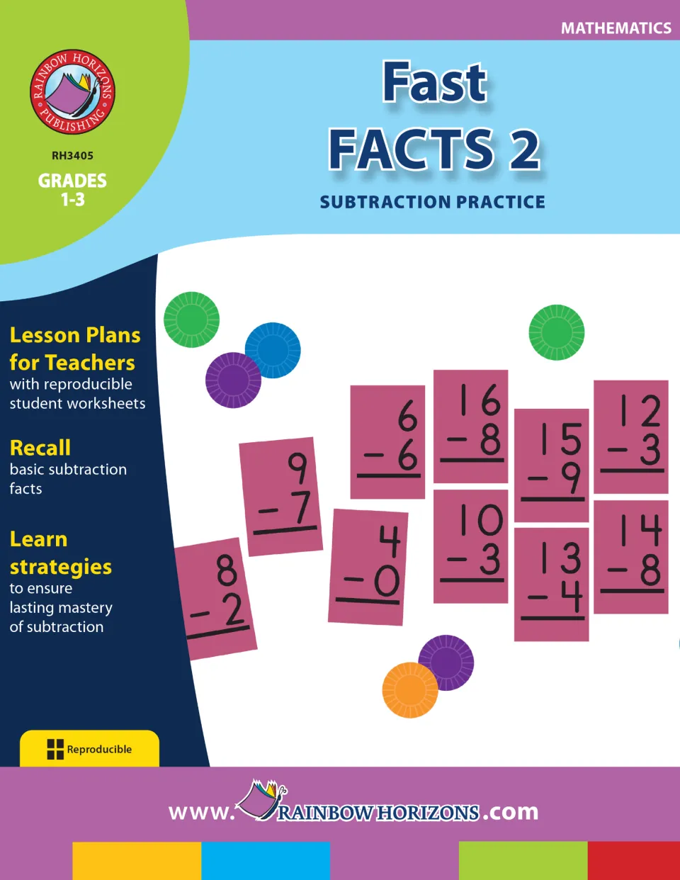 Fast Facts 2 Subtraction Practice cover: lesson plans, reproducible worksheets and strategies for basic subtraction facts