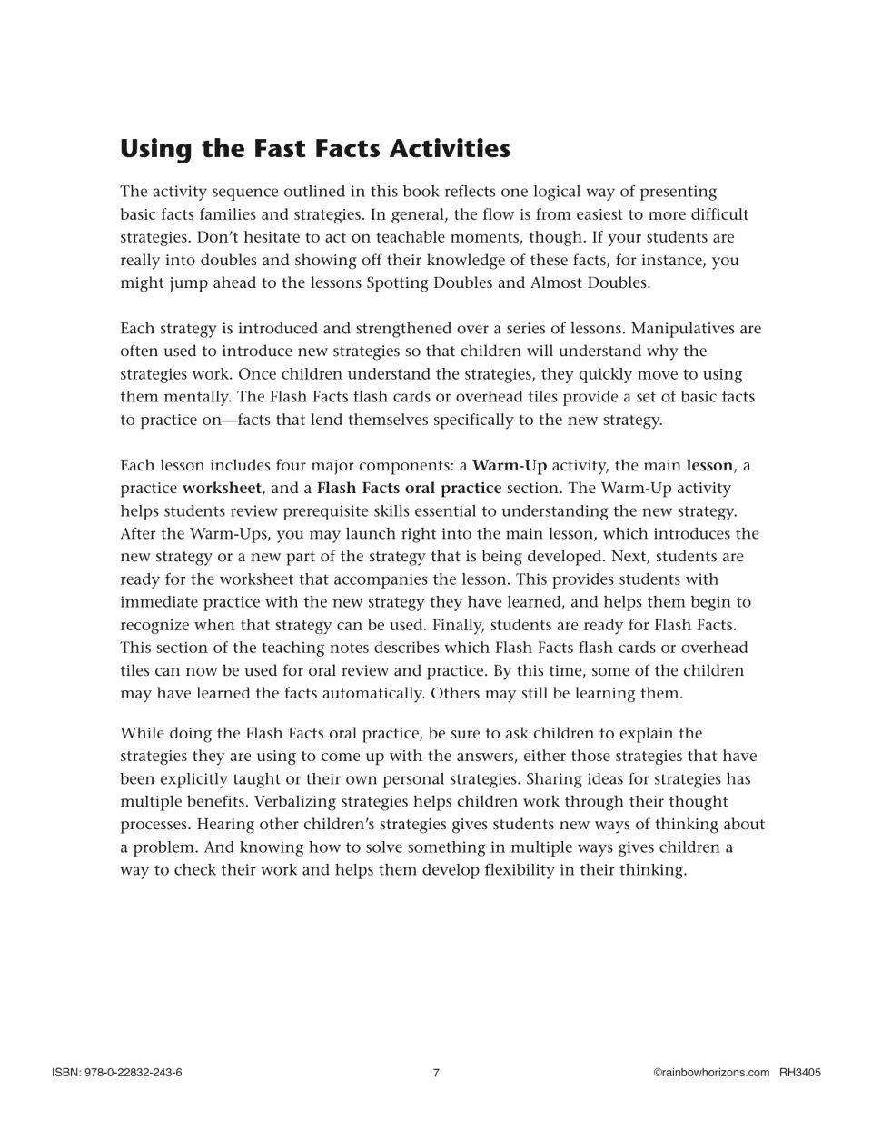 Using the activities: each lesson has a warm-up, main lesson, practice worksheet and Flash Facts oral practice