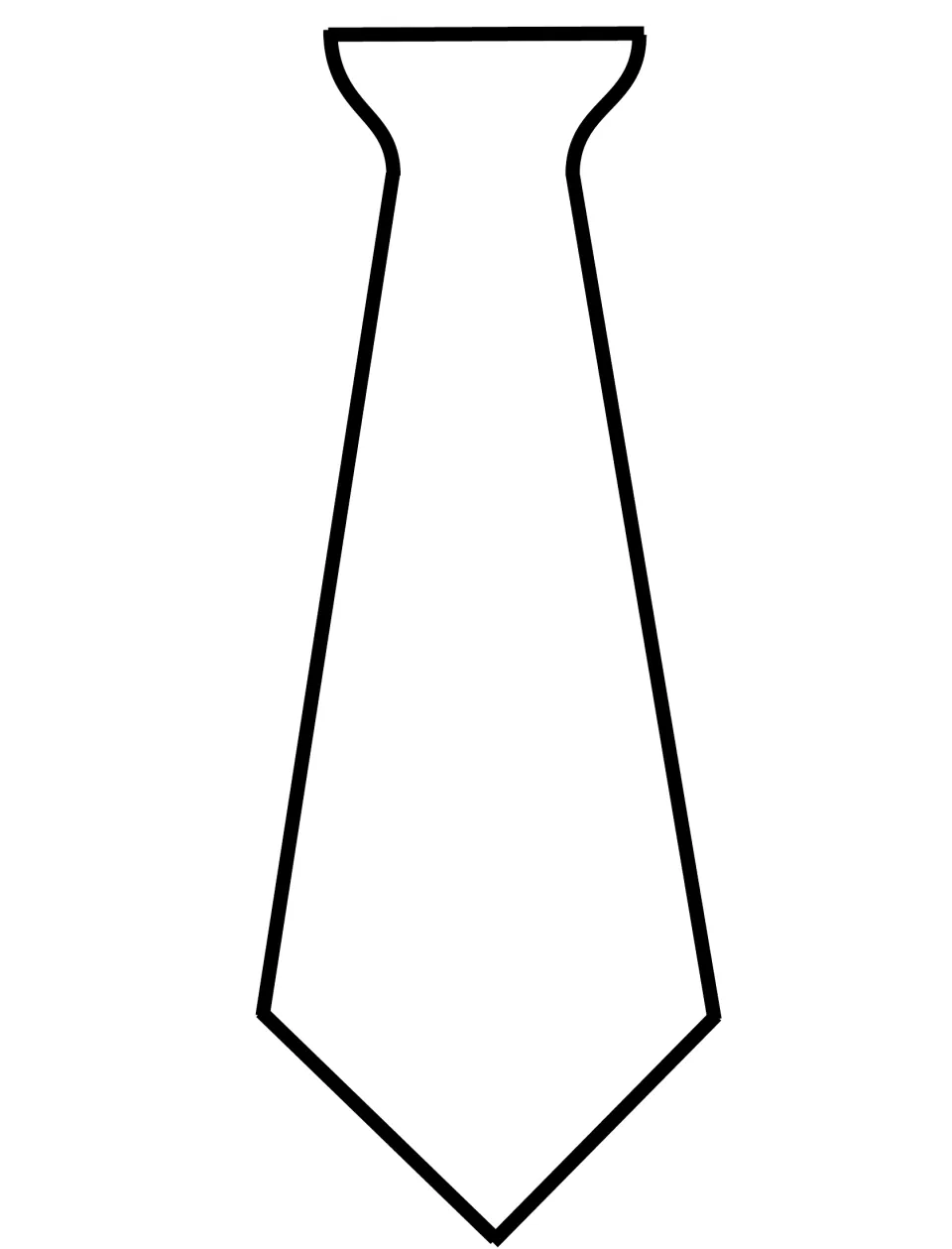 Single blank tie template for the craft, ready to print on cardstock, decorate with crayons, cut and paint
