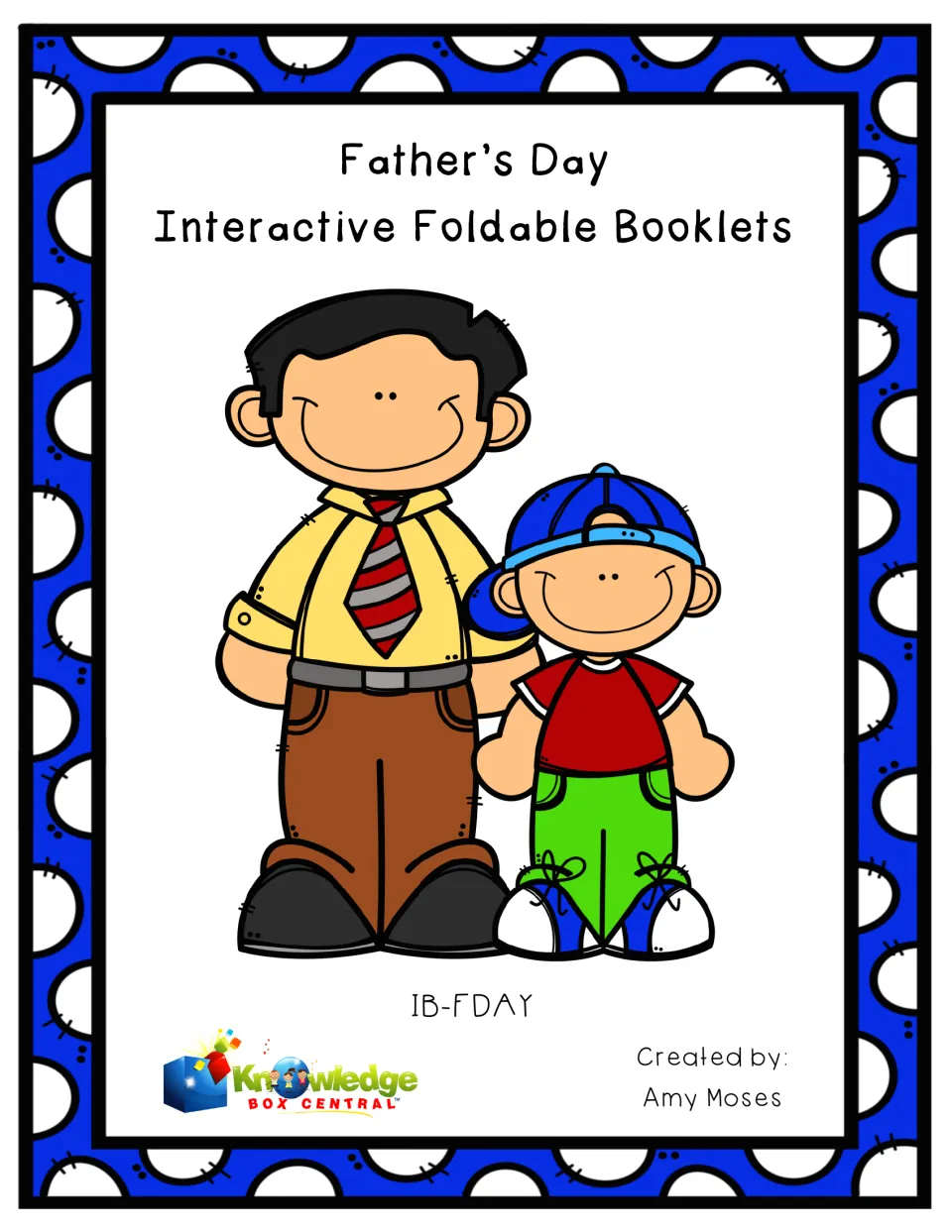 Cover of Father's Day Interactive Foldable Booklets, identifying Amy Moses as the resource's creator