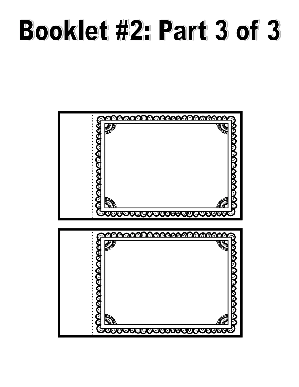 Booklet #2, part 3 of 3: two more blank pages for writing or drawing favorite things about Dad