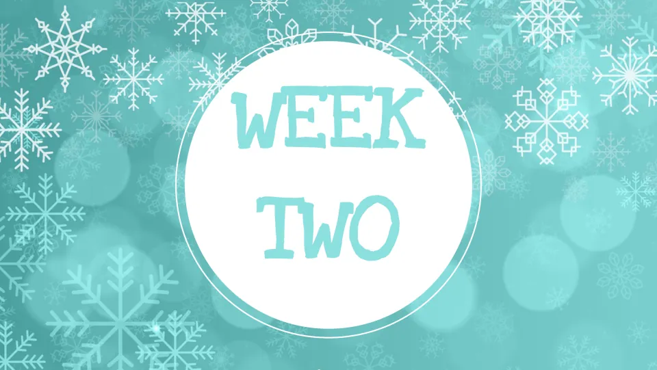 Week Two divider introducing the second set of three February writing prompts and a typed response space