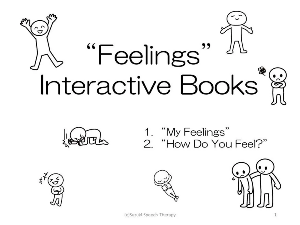 Cover introducing two interactive books about feelings: “My Feelings” and “How Do You Feel?”