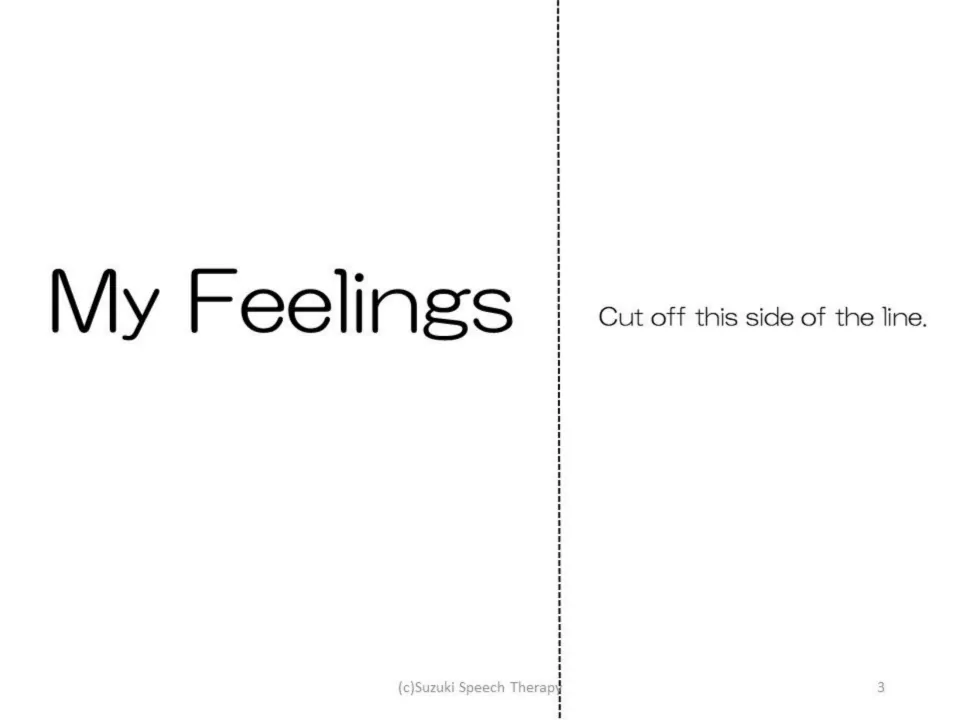 “My Feelings” book cover to cut out before assembling the interactive book for matching situations to feelings