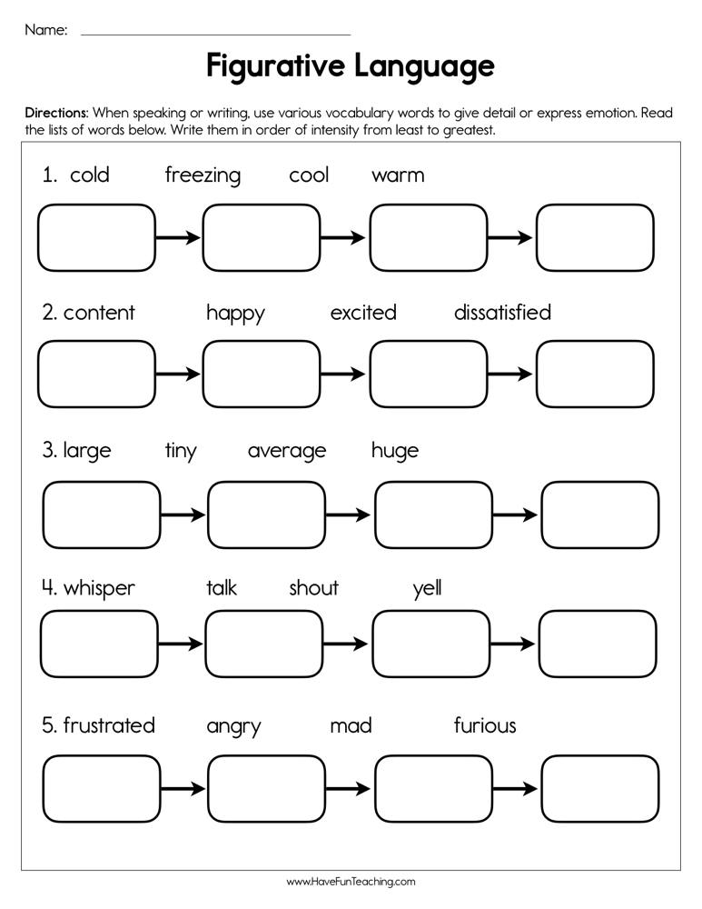 figurative language worksheet education.com