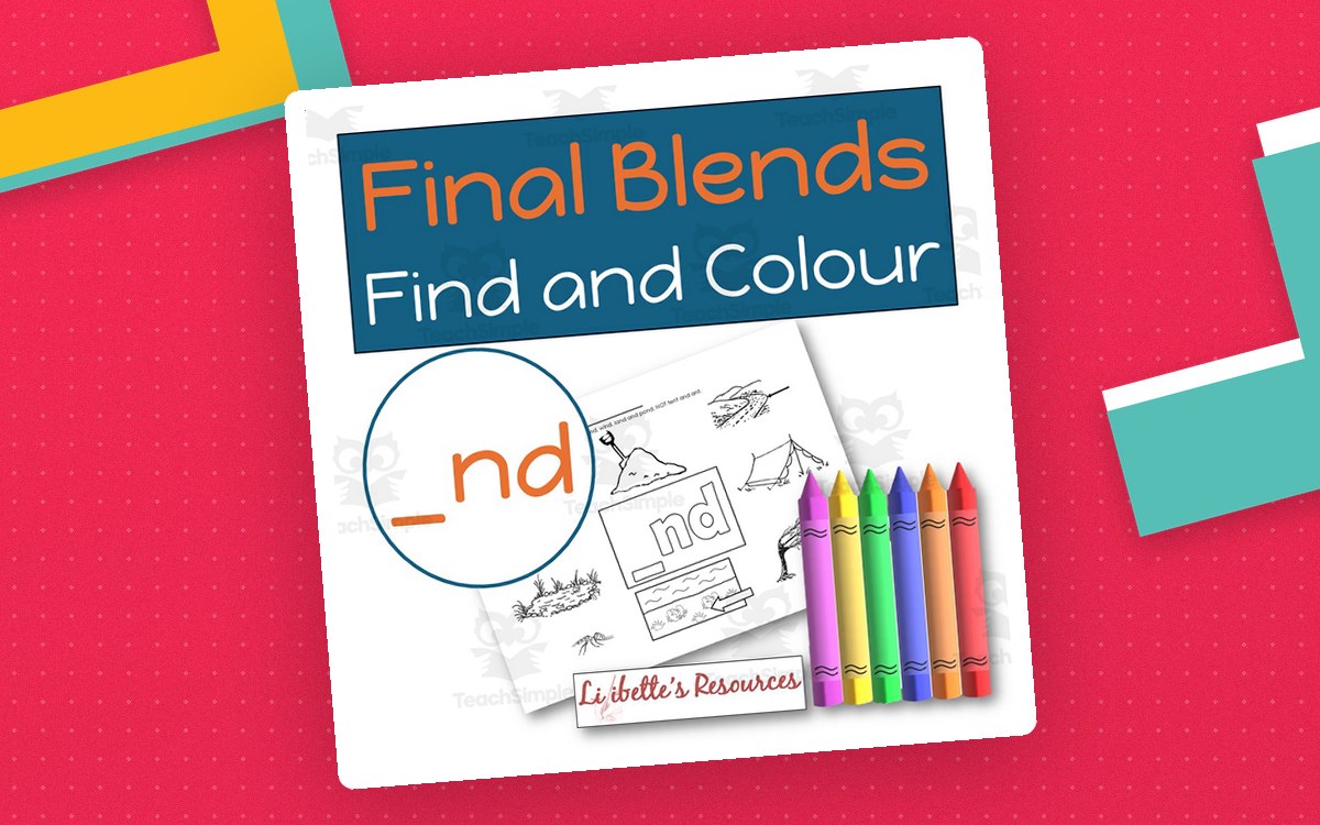 Final ND Blend Find and Colour Phonics Worksheet preview