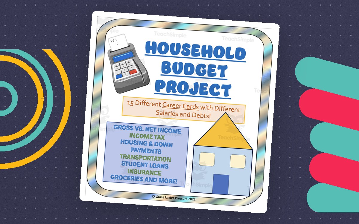 Financial Literacy: Household Budget Project teaching resource preview