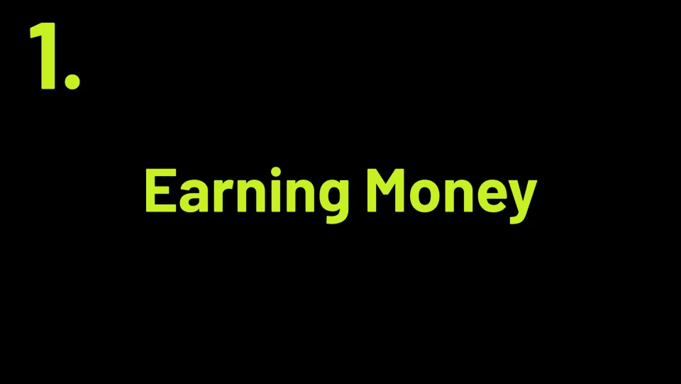 Section 1 title slide, “Earning Money,” introduces the financial literacy unit’s first instructional topic