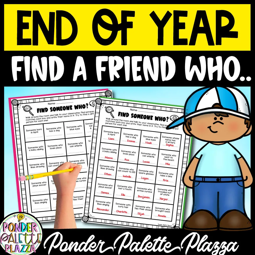 Find a Friend Who - End of Year Activities – cover
