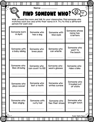 Find a Friend Who - End of Year Activities – sample page 2