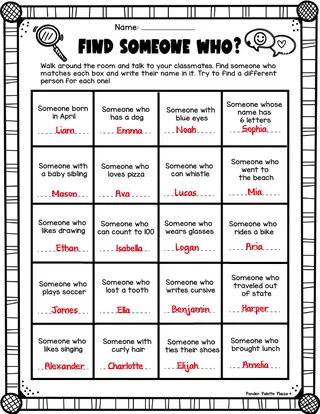 Find a Friend Who - End of Year Activities – sample page 3